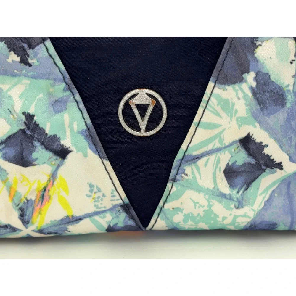 LULULEMON‎ IVIVVA Lunch Box Bag Floral Blue Insulated Adjustable Crossbody Strap
